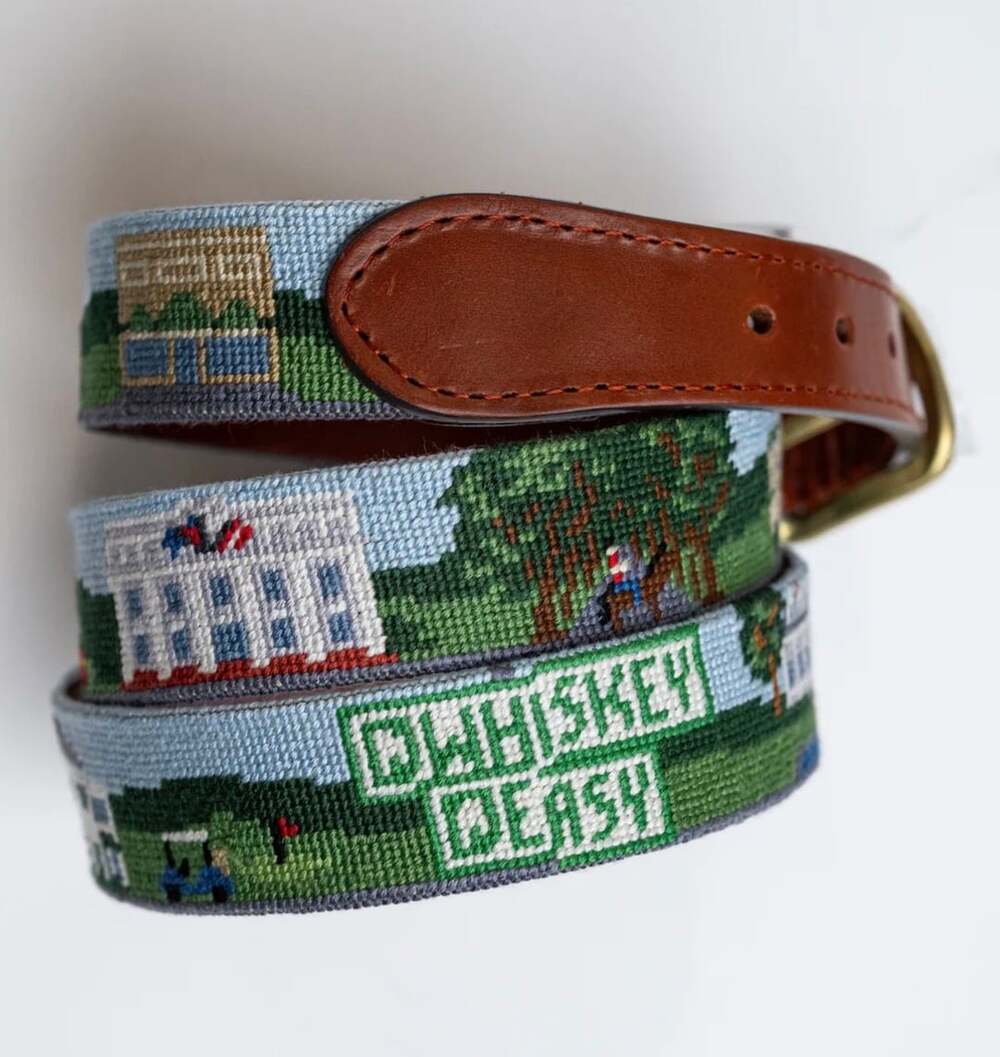 SMATHERS & BRANSON Aiken Scene Needlepoint Belt size 40